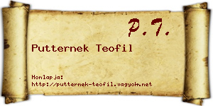 Putternek Teofil névjegykártya
